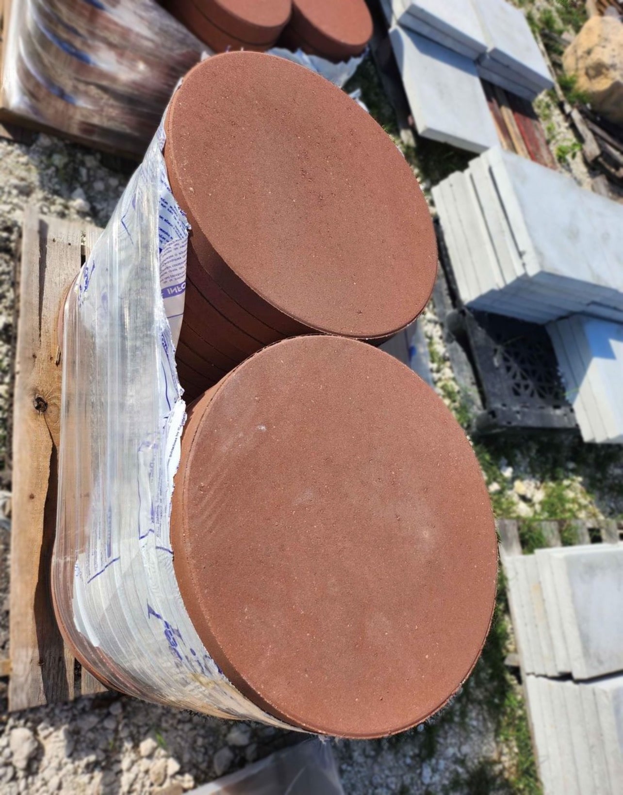 These vibrant red pavers add a touch of elegance and charm to any landscaping project. Perfect for patios, walkways, driveways, and garden paths, their round shape offers unique design possibilities. Made from durable materials, these pavers are built to withstand the elements and provide long-lasting beauty. Easy to install and maintain, Round Red Pavers are the ideal choice for creating a stunning outdoor environment.